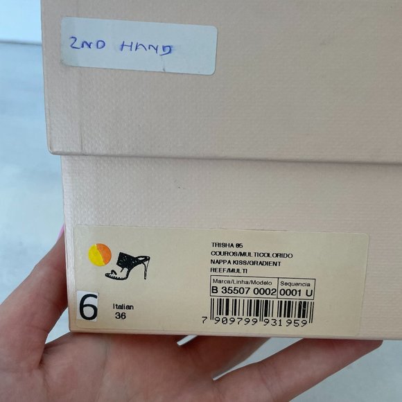 Alexandre Birman Trisha 85 Slip-on Mule Ombre Orange Woven Strap Stiletto - Picture 3 of 11